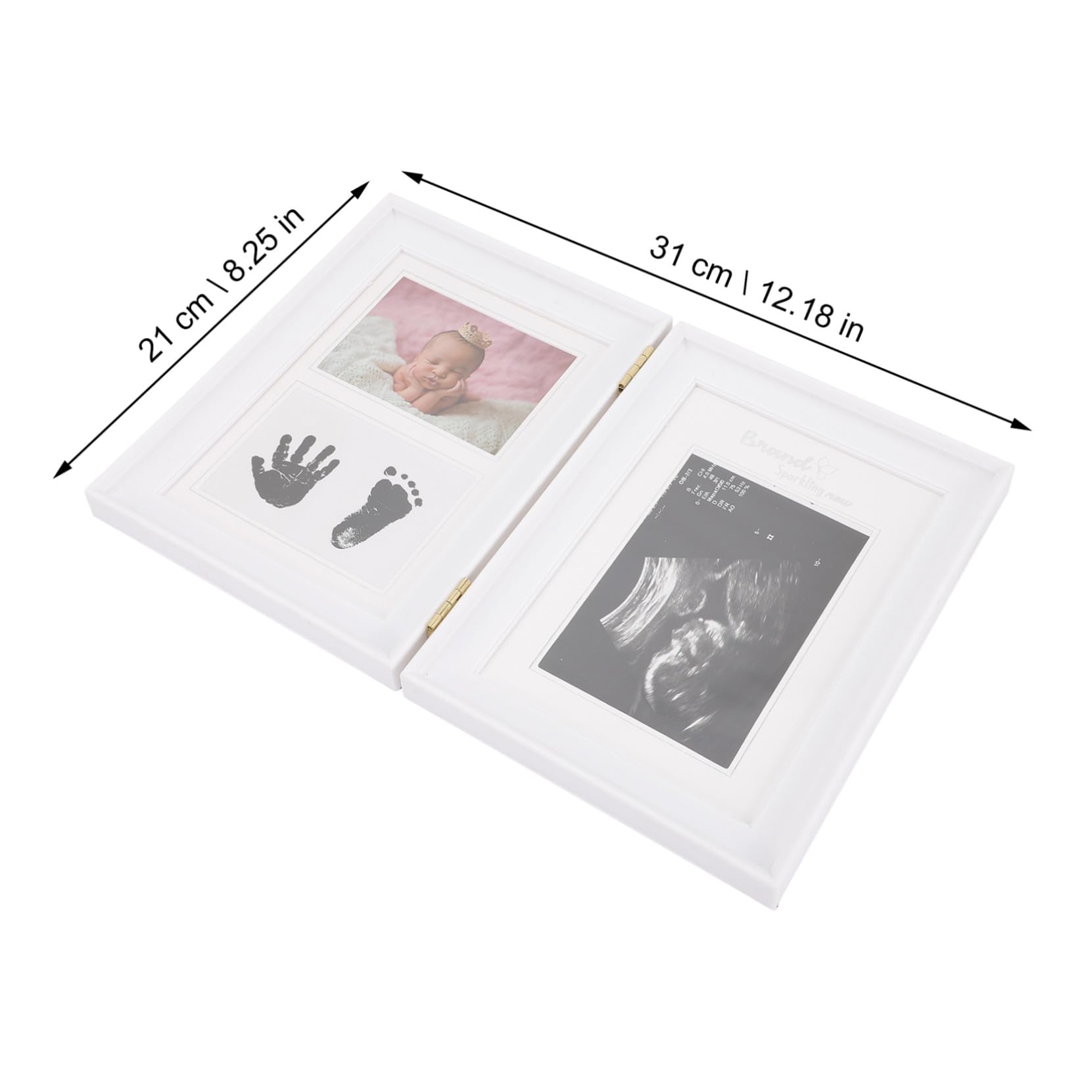 KOMBIUDA Cornice Portafoto Neonata in Pvc Rosa Impronta Mani e Piedi, Design Unico e Creativo, per Camera del Ragazzo Ragazza o Soggiorno, Idea Regalo Nascita Personalizzata