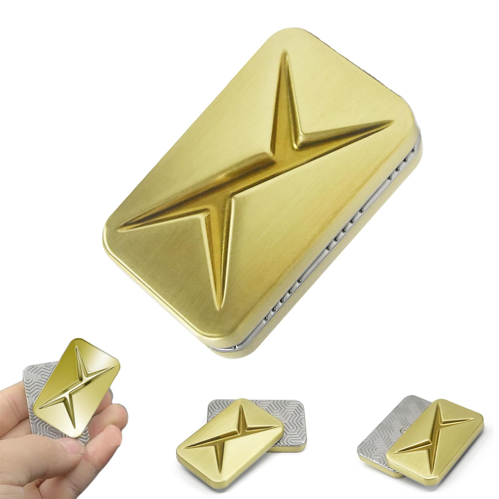 Vitoki Metal Fidget Slider for Adults,All-Direction Magnetic Slide Fidget Toys Anxiety Relief,Office Desk Sensory Toys for ADHD/ADD/Autism(Gold)