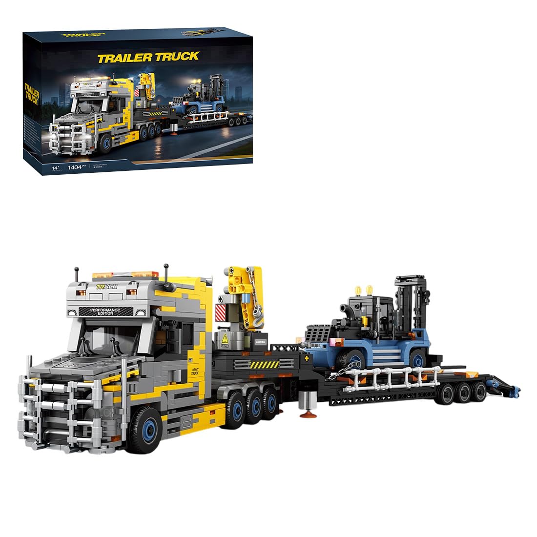MECHIX Heavy Duty Trailer Truck Building Set with Knuckle Boom Crane