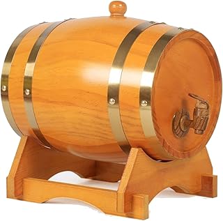 HWhome 1,5 l/3 l/5 l/10 l/20 l/25 l/30 l/50 l dozownik do napojów z kranem, beczka na wino whisky do portu rumu piwa, do przechowywania wina i wina alkoholowego (rozmiar: 3L)