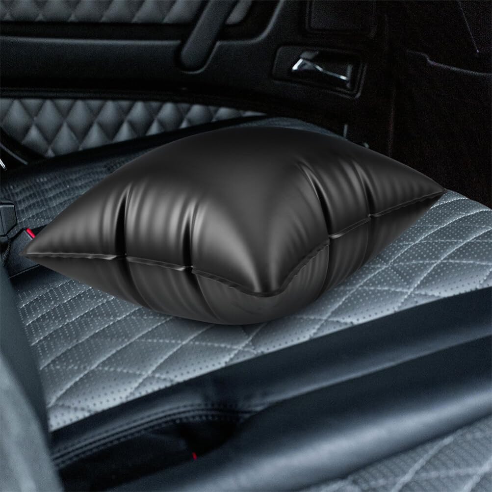 MAGICLULU Cuscino All'acqua da Gonfiabile Resistente Nero Viaggio Pvc in Ergonomico Supporto per Campeggio Auto