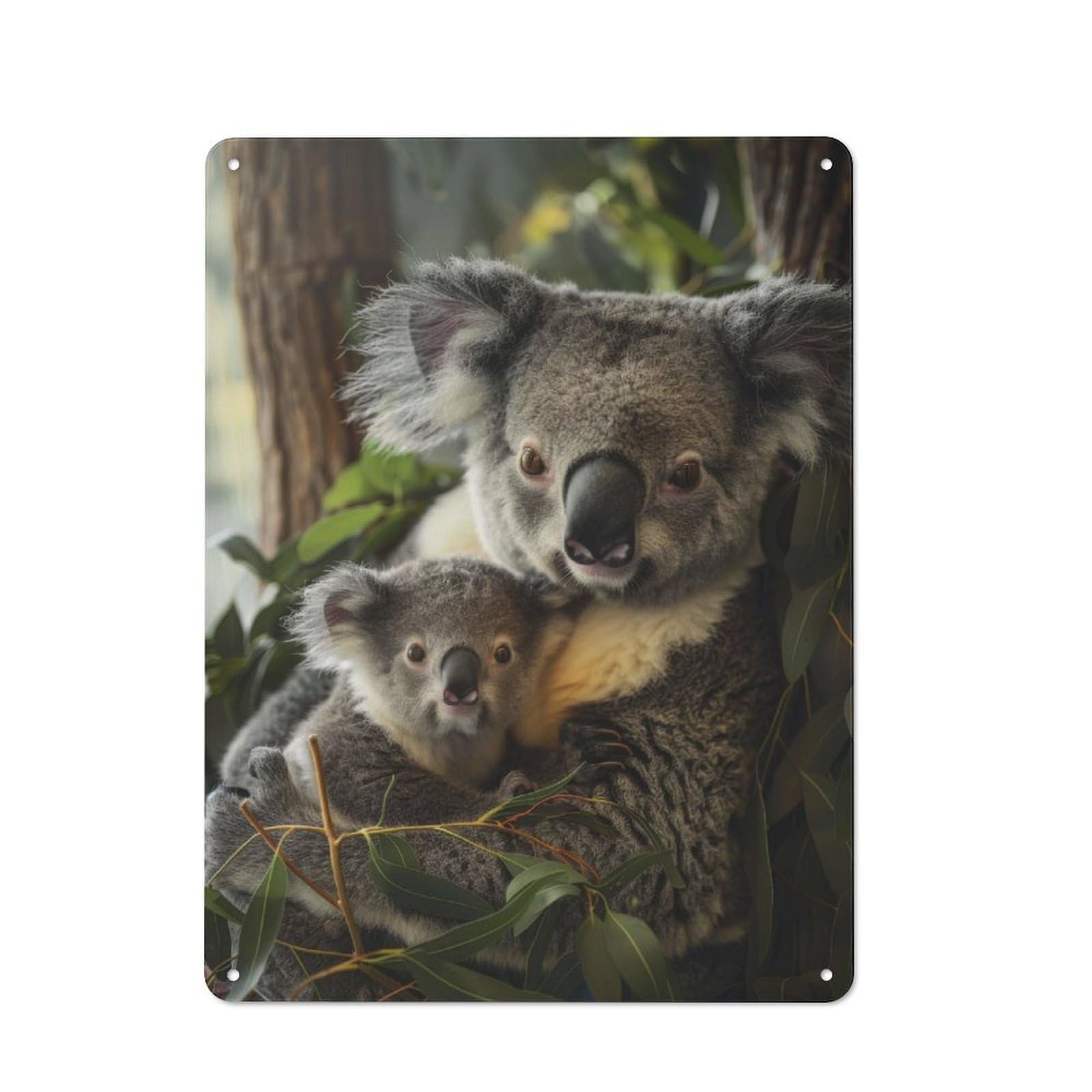 Junmoney Koala Animal Family Metal Sign 40X30cm With For Pub Or Café, Vintage Decor, For Metal Sign Collectors, For Garage And Workshop Walls