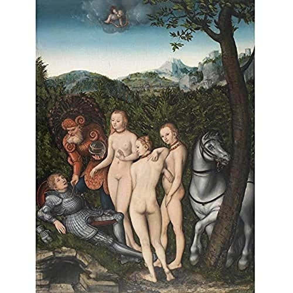Cranach Elder Judgement Of Paris Painting Unframed Wall Art Print Poster Home Decor Premium