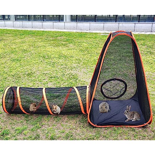 Tienda de campaña 6 en 1 para gatos con túnel, corralito portátil para uso en interiores y exteriores, ideal para gatos, conejos, hurones y animales pequeños