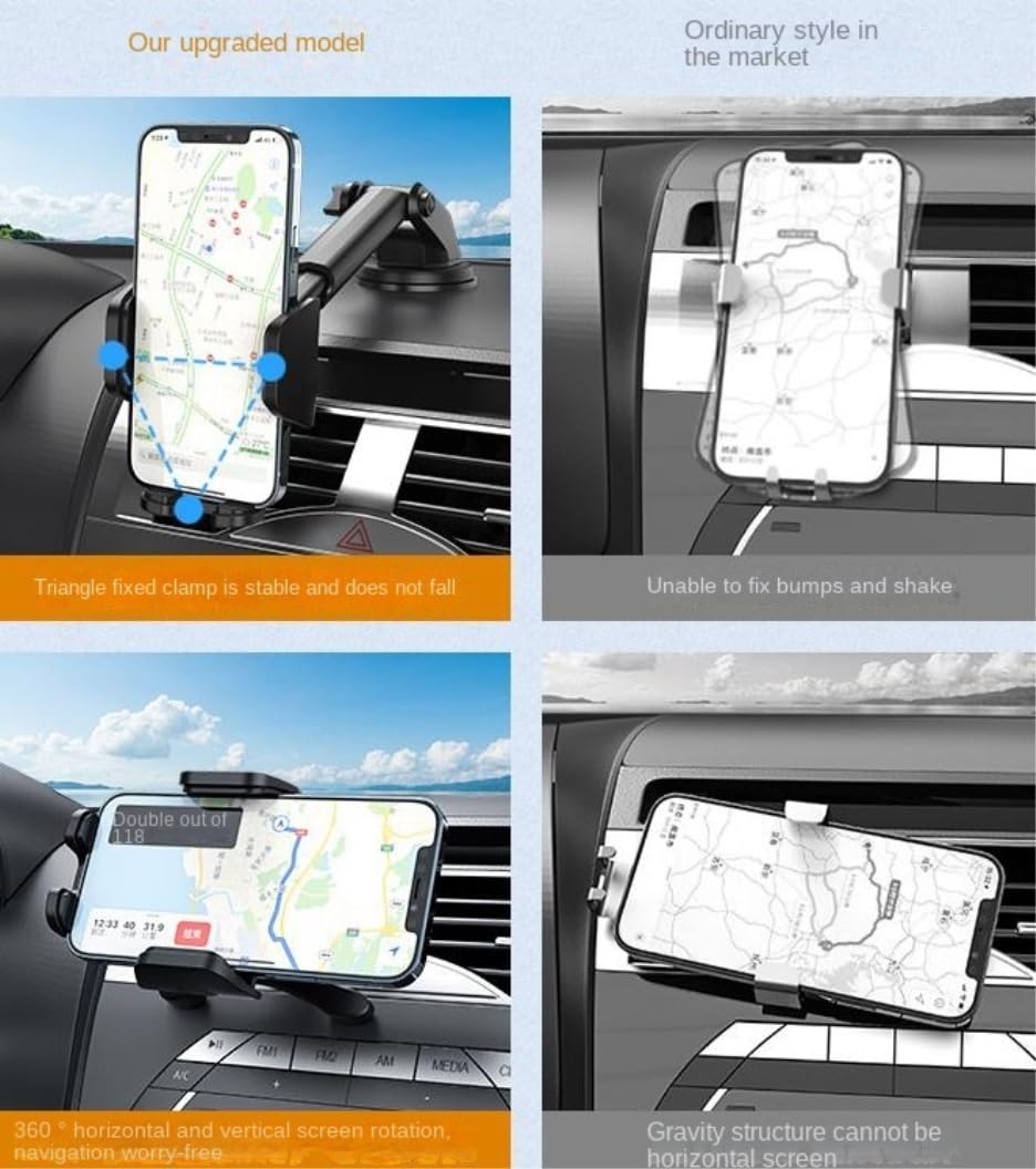 Soporte Móvil Soporte De Teléfono Apto para Conductores Camiones Automóviles Mejorados Universales Tablero Manos Libres Breeze Vent Móvil para Coche(A)