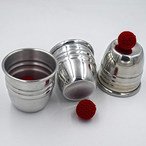 Miniatura 5 de Tazas y bolas mágicas: tazas de aluminio pulido de grado profesional y bolas de punto incluidas