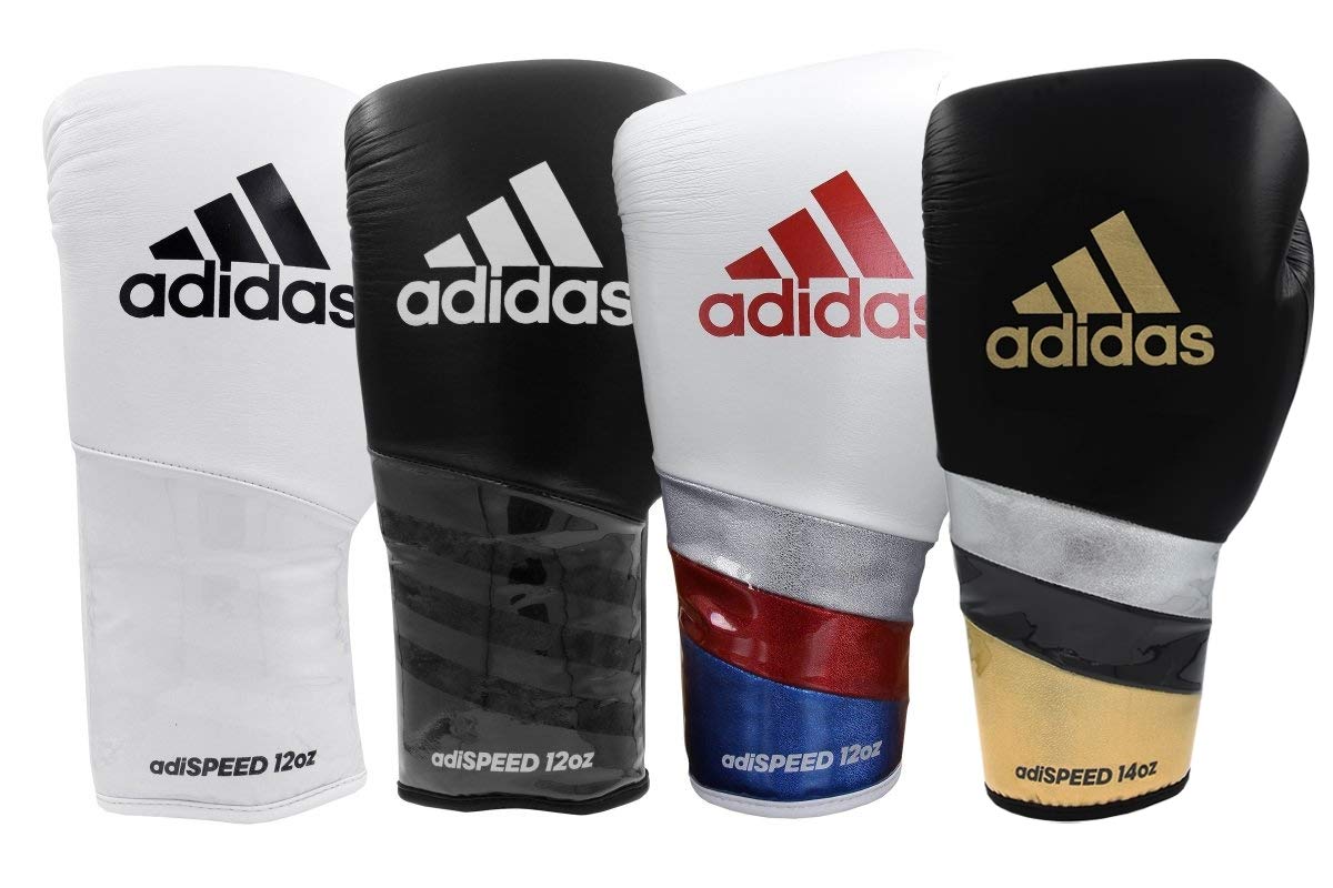 adidas Speed 500 Pro Boxing Gloves – Genuine Leather Training Gloves for Men & Women, Lace-Up Heavy Bag & Kickboxing Gloves