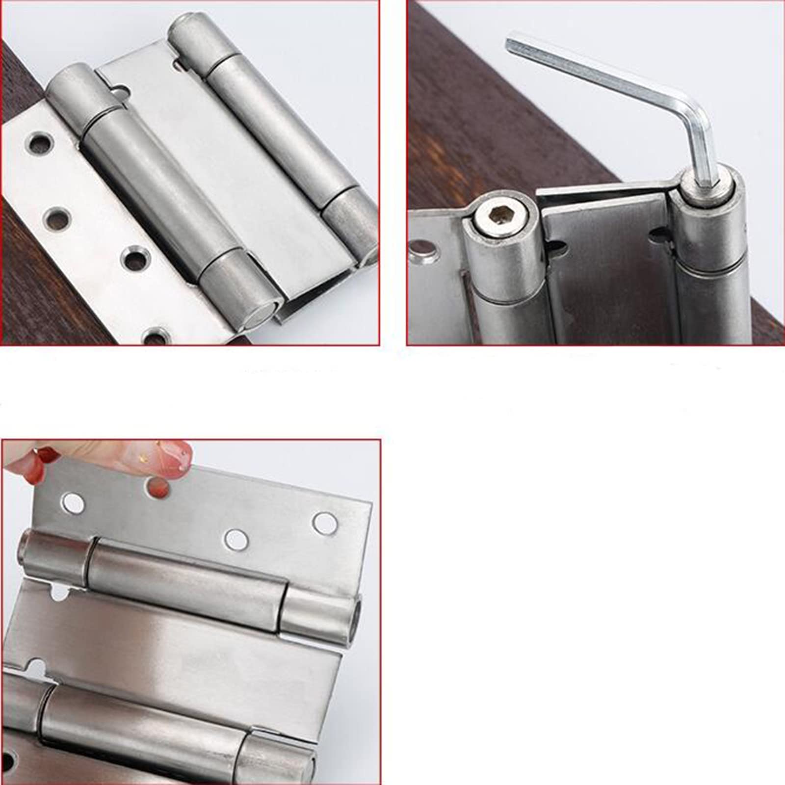 BUNGAA Bisagras, Bisagra, Bisagras a Tope Plegables de Acero Inoxidable con rodamiento de Bolas de 100 mm for bisagra de Muebles for el hogar - Paquete de 4