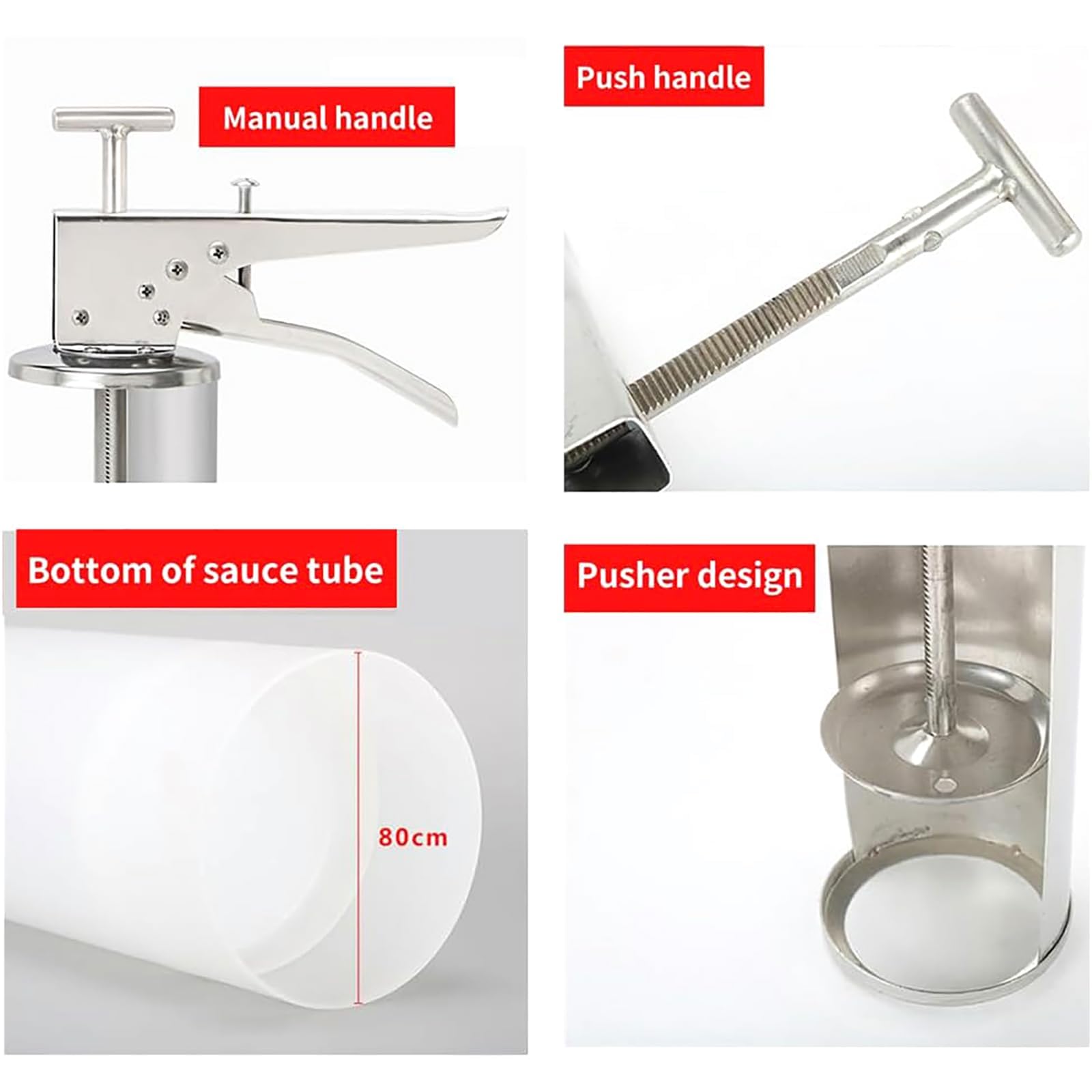 Pistola dispenser per salse, bottiglia da 650 ml, uscita regolabile da 10 a 15 g, dispenser per condimenti in acciaio inox, per condimenti, ketchup e altro ancora