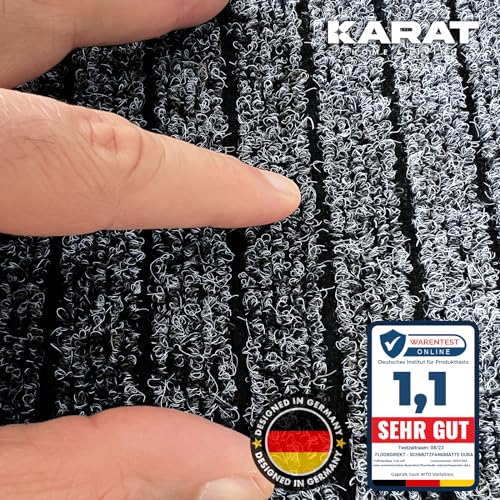 KARAT Schmutzfangmatte Dura - 90 x 120 cm, Anthrazit - Fußmatte mit Rutschfester Rückseite - Türmatte für Eingangsbereich - Fußabtreter, Sauberlaufmatte, Türvorleger