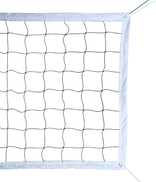 Volleyball Net with Aircraft Steel Cable -Volleyball Replacement Net for Outdoor or Indoor Sports Backyard Schoolyard Pool Beach (32 FT x 3 FT) Portable Outdoor Volleyball Net,Poles Not Included