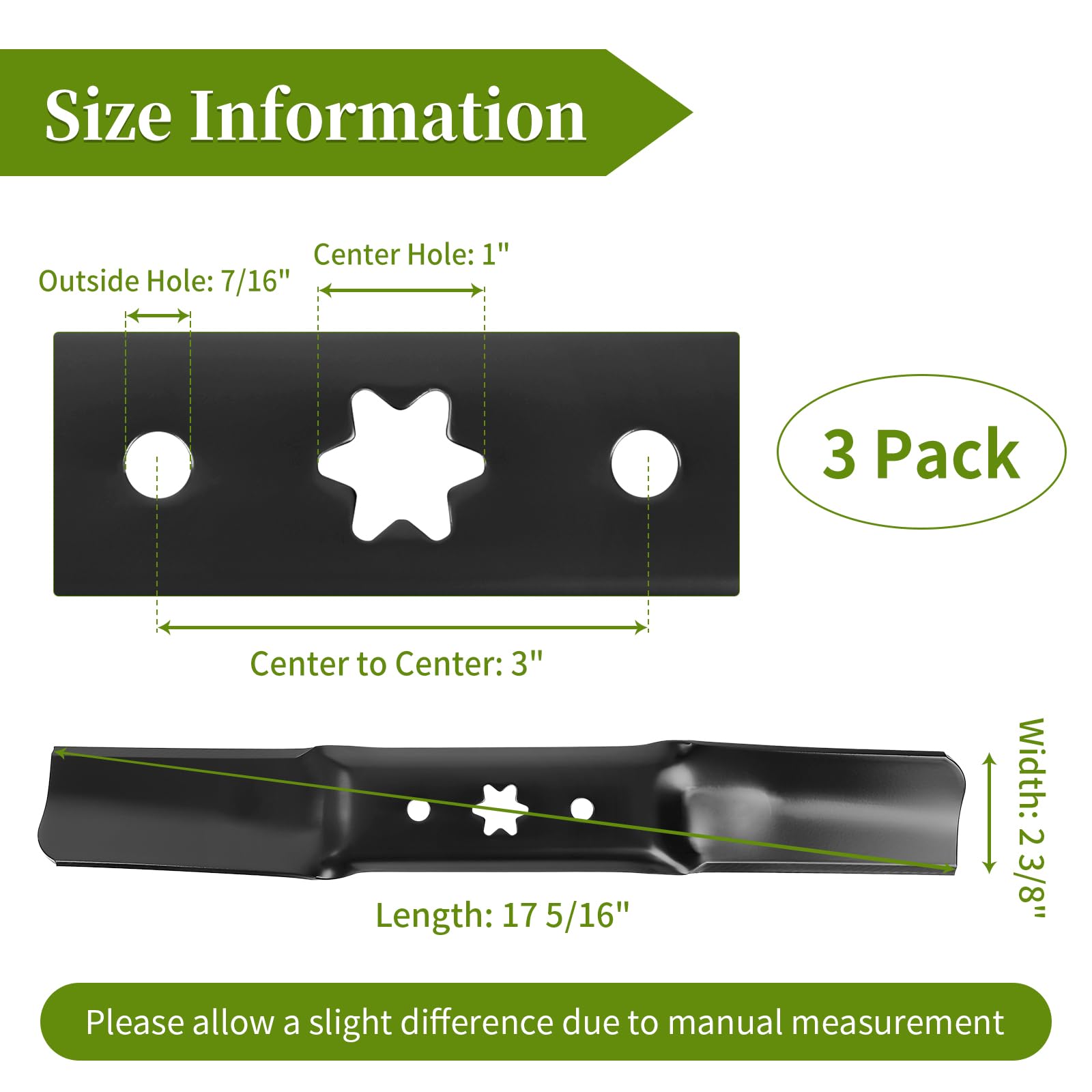 Cuchillas de cortacésped 942-05052A compatibles con cubierta de cortacésped de 34 pulgadas y 50 pulgadas, aptas para cortacésped Cub Cad et RZT-L50 L34 S50 XT1 XT2 LT50 GT50 Troy Bilt MTD