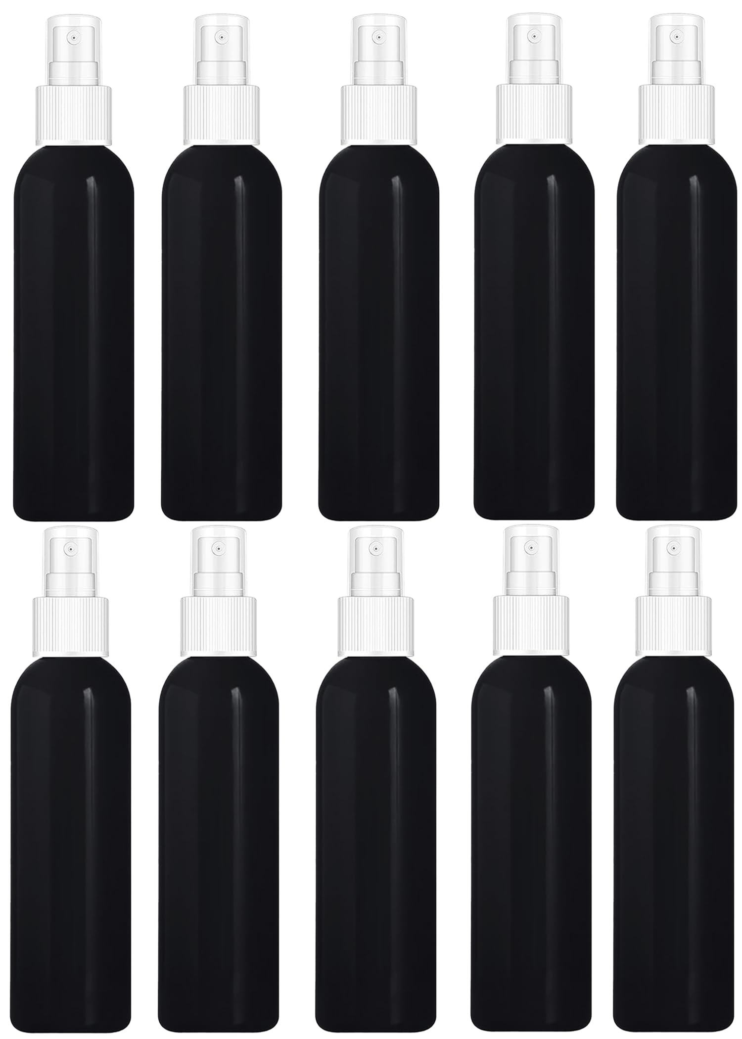 JOYUS 100ml Spray Bottles for Essential Oils, Cleaning Solutions, Perfume, Liquid Cosmetics, Fine Mist Spray, Mini Travel Empty Bottle Set, Refillable Black Containers, White Spray, Pack of 10-picture-15