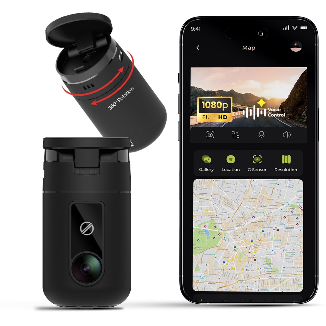 360° Rotatable Dash Cam for Car Front Only | Dashcam for Car with Mic, 1080p Full HD Resolution, Night Vision, WiFi App and Voice Control, G-Sensor, 24H Parking Mode, Supports 128GB-image-37