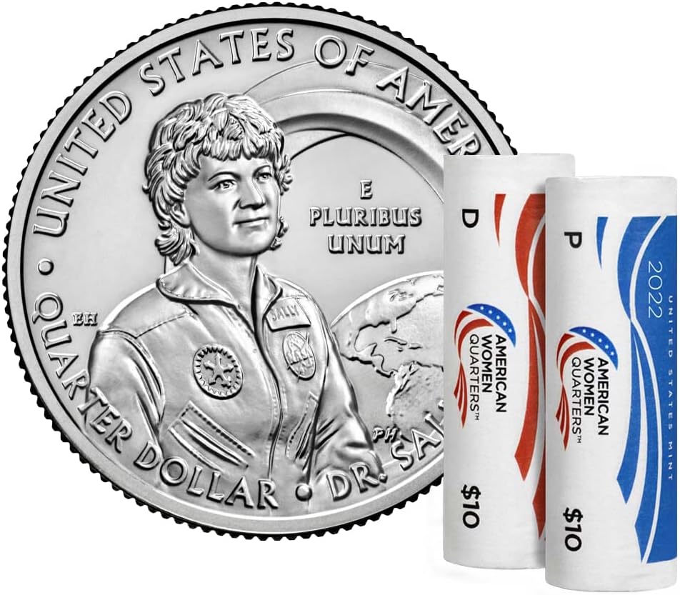 2022 P, D Dr. Sally Ride, American Women Quarter Series 2 Roll Set Uncirculated