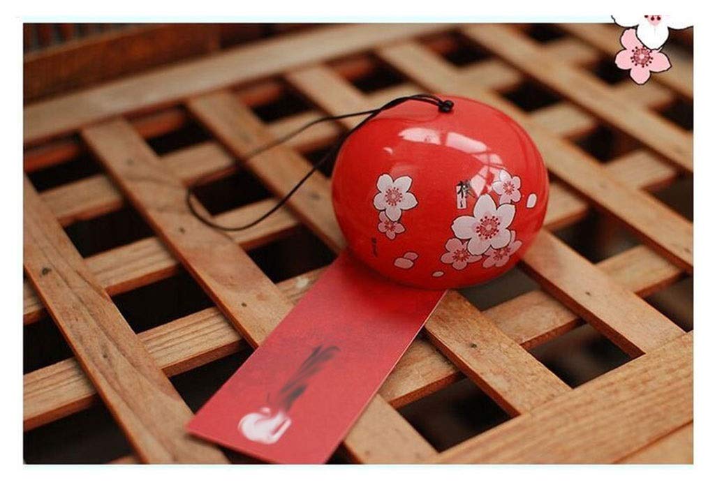 TGRTY Beautiful Wind Chimes Ceramic Japanese Wind Chimes Lucky Bells Hanging Decorations Birthday Presents Wind Bells Garden Hanging Décor Wind Chimes (Color : Red cherry blossom)