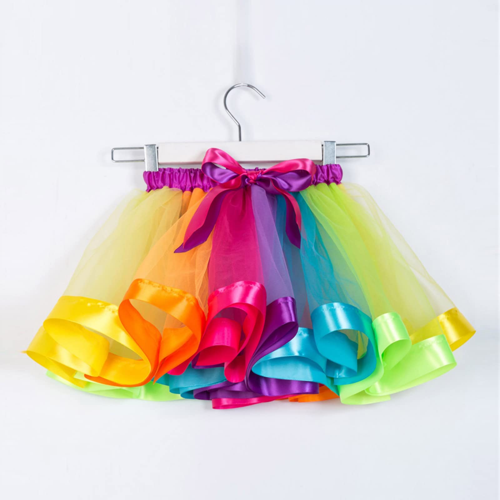 Faldas de ballet para niños, disfraz de fiesta, arcoíris, tul, falda de baile