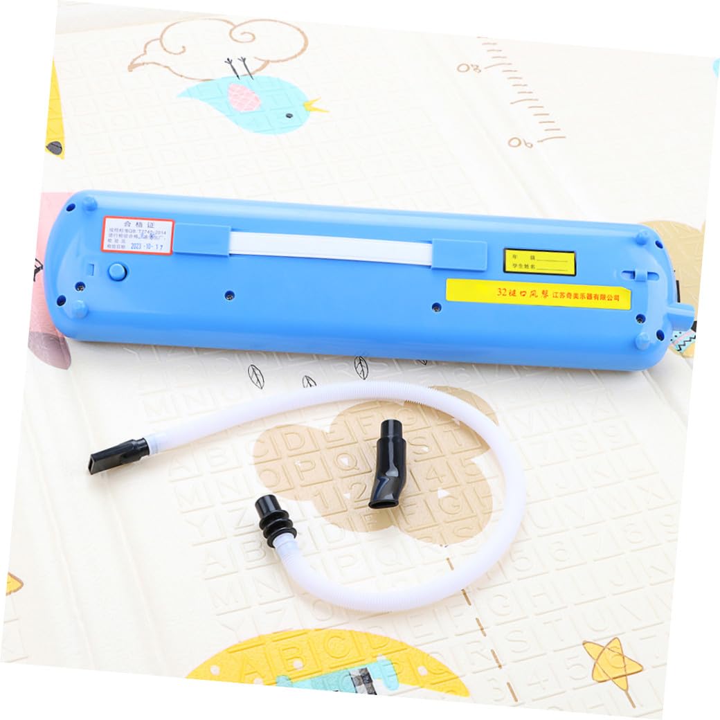 Melodica 32 Tasti per Principianti con Tubo e Bocchino | Strumento a Fiato in Plastica, Design Blu Bianco D119, Adatta a Festa e Performance