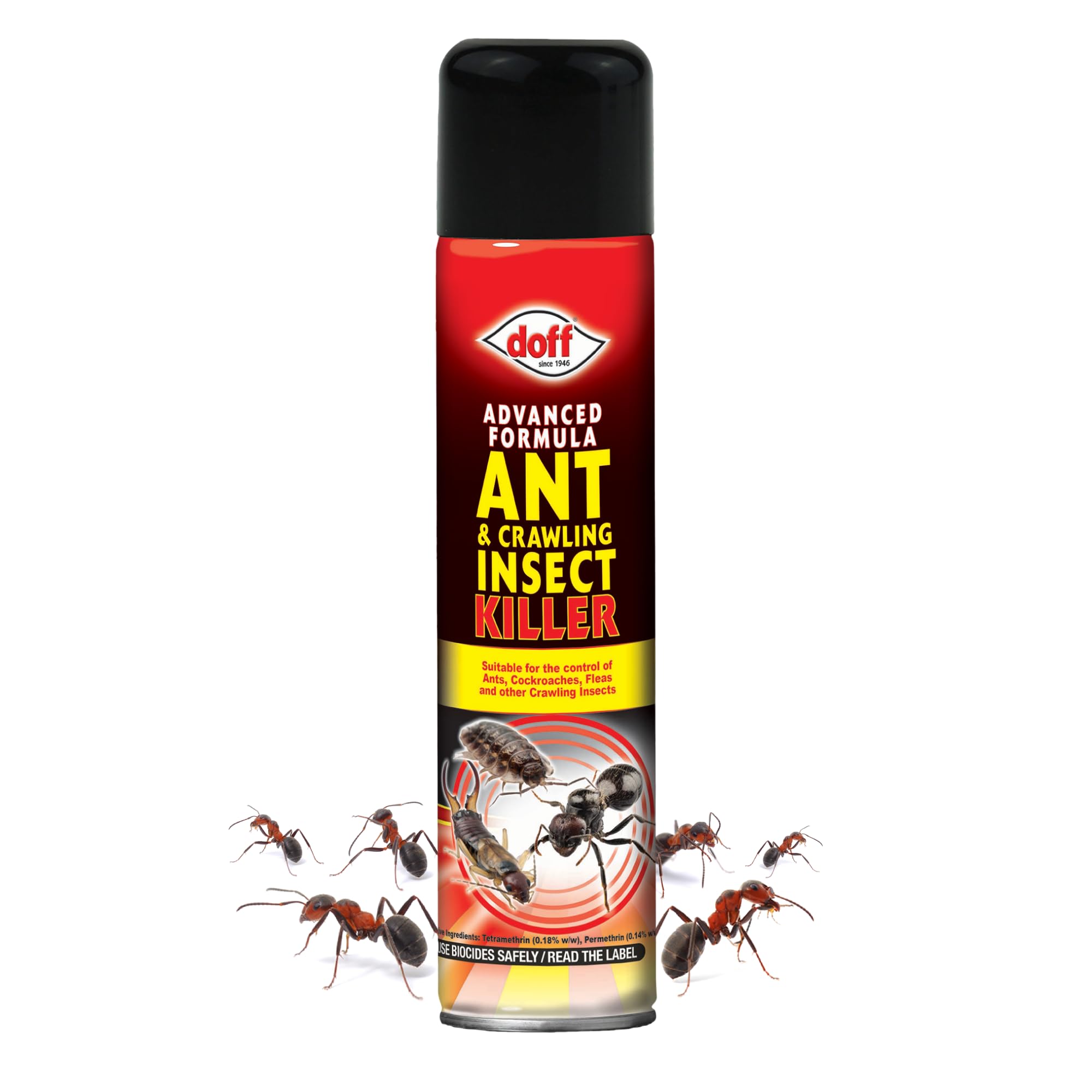 Doff Multi-Color Ant & Crawling Insect Killer – 300Ml Aerosol, Ready-To-Use Advanced Formula Insect Killer – Targets & Controls Crawling Insects - Ants, Cockroaches, Beetles, Fleas – Indoors & Outdoors