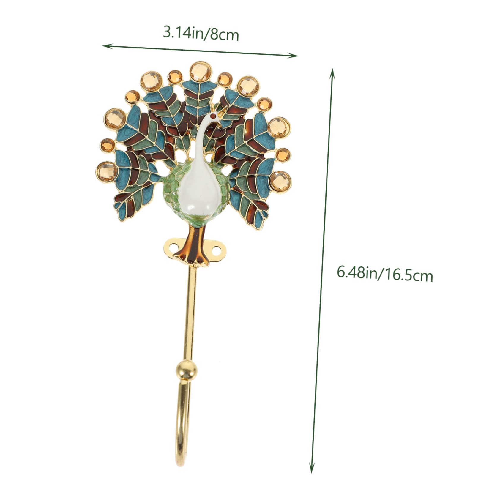 Tofficu 2 Piezas Gancho de pavo Delicado gancho de chaquetas baño manos ganchos de animales para colgar perchas gancho de pared decorativo gancho para colgar ropa Aleación de zinc