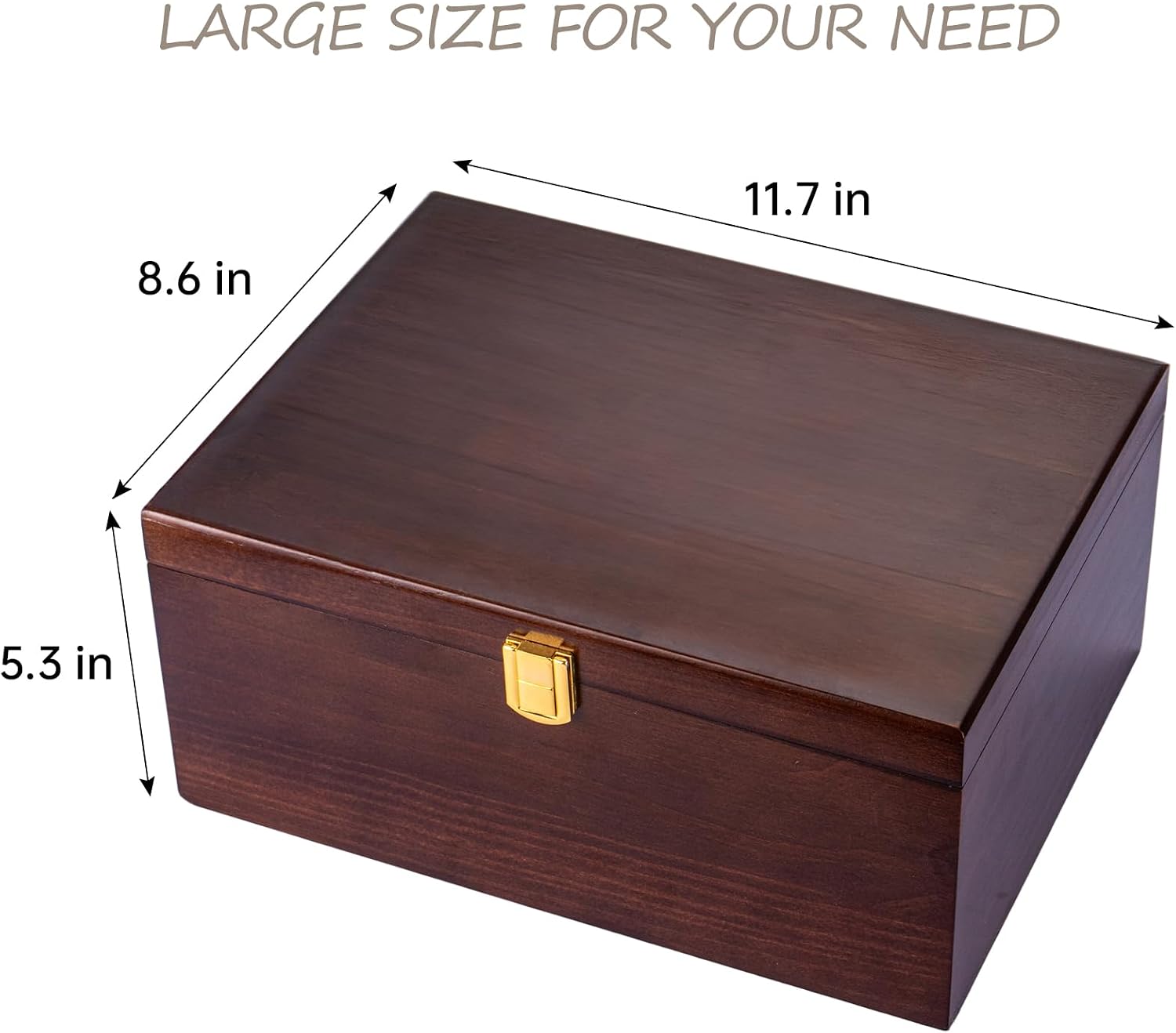 Larger Wooden Memory Wedding Keepsake Boxes With Hinged Lids - Decorative Storage Box With a Hinge Lids For Letter Time Capsule - Wooden Gift Boxes,5.3“*8.6”*11.7“