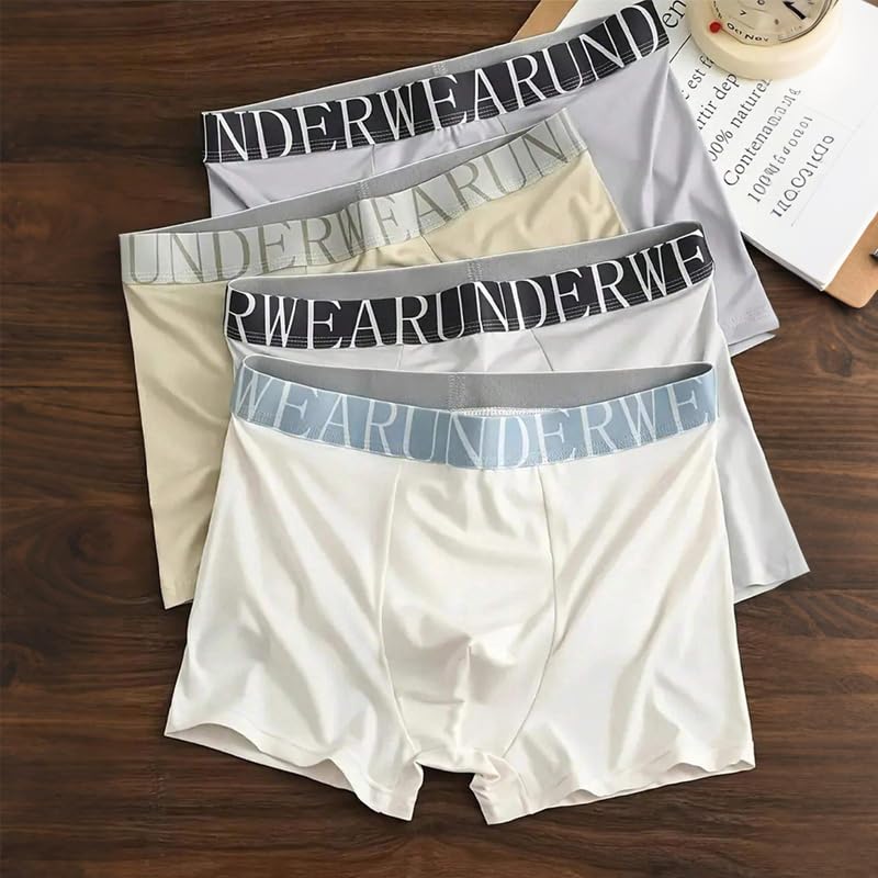 4Pcs Men's Underwear, Comfortable Breathable Suitable for Long Term Wear