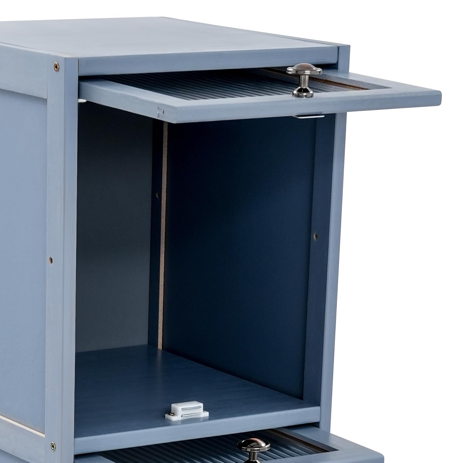 4-StöCkiger Bambus-Aufbewahrungsschrank Mit KlapptüRen – 30 * 33 * 140cm Kompakter Eckschrank, Geeignet FüR Badezimmer, KüChe Und Wohnzimmer (Grau)