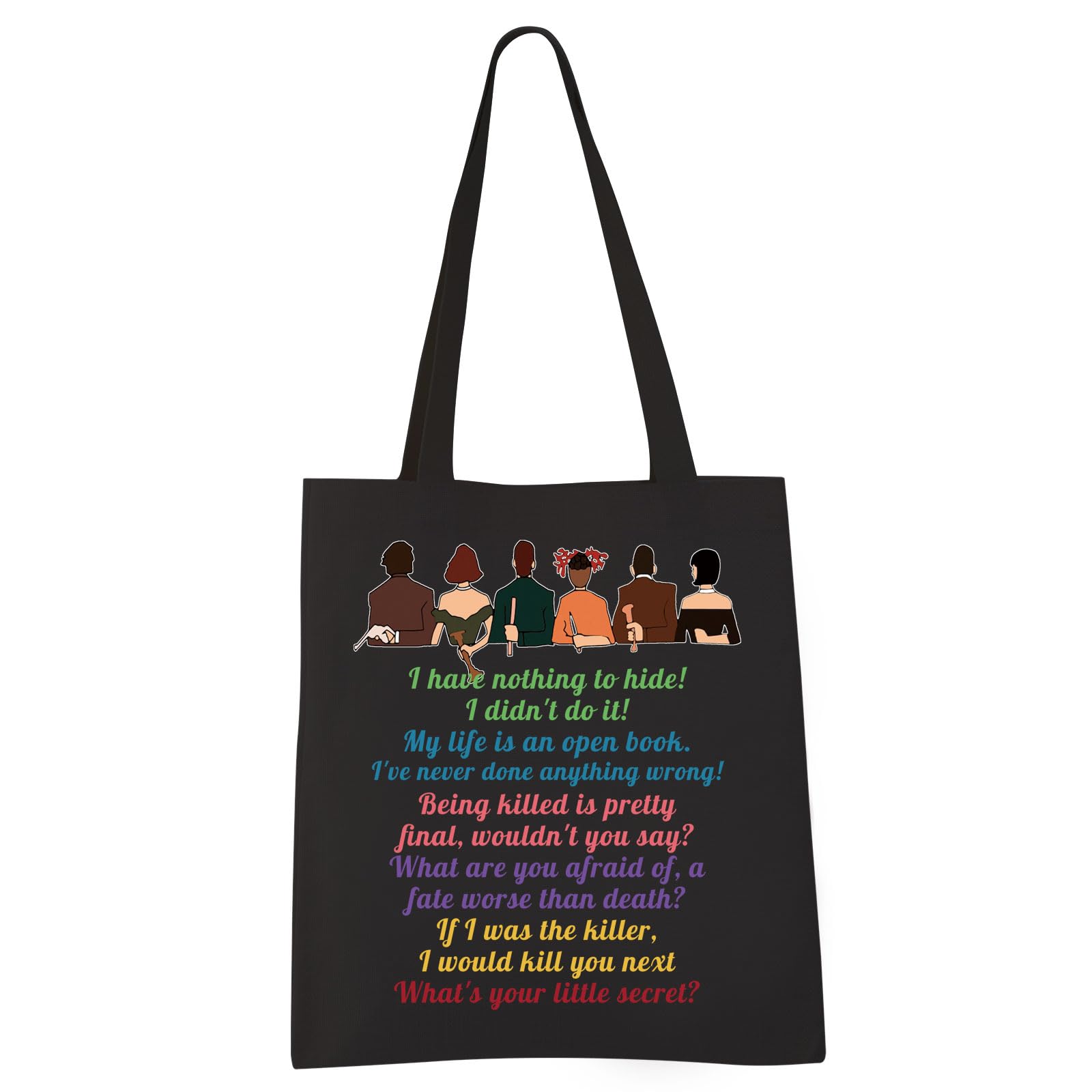 VAMSII Clue the Movie Tote bag Murder Mystery Shoulder Bag Mrs. White Quote Grocery Shopping Bag