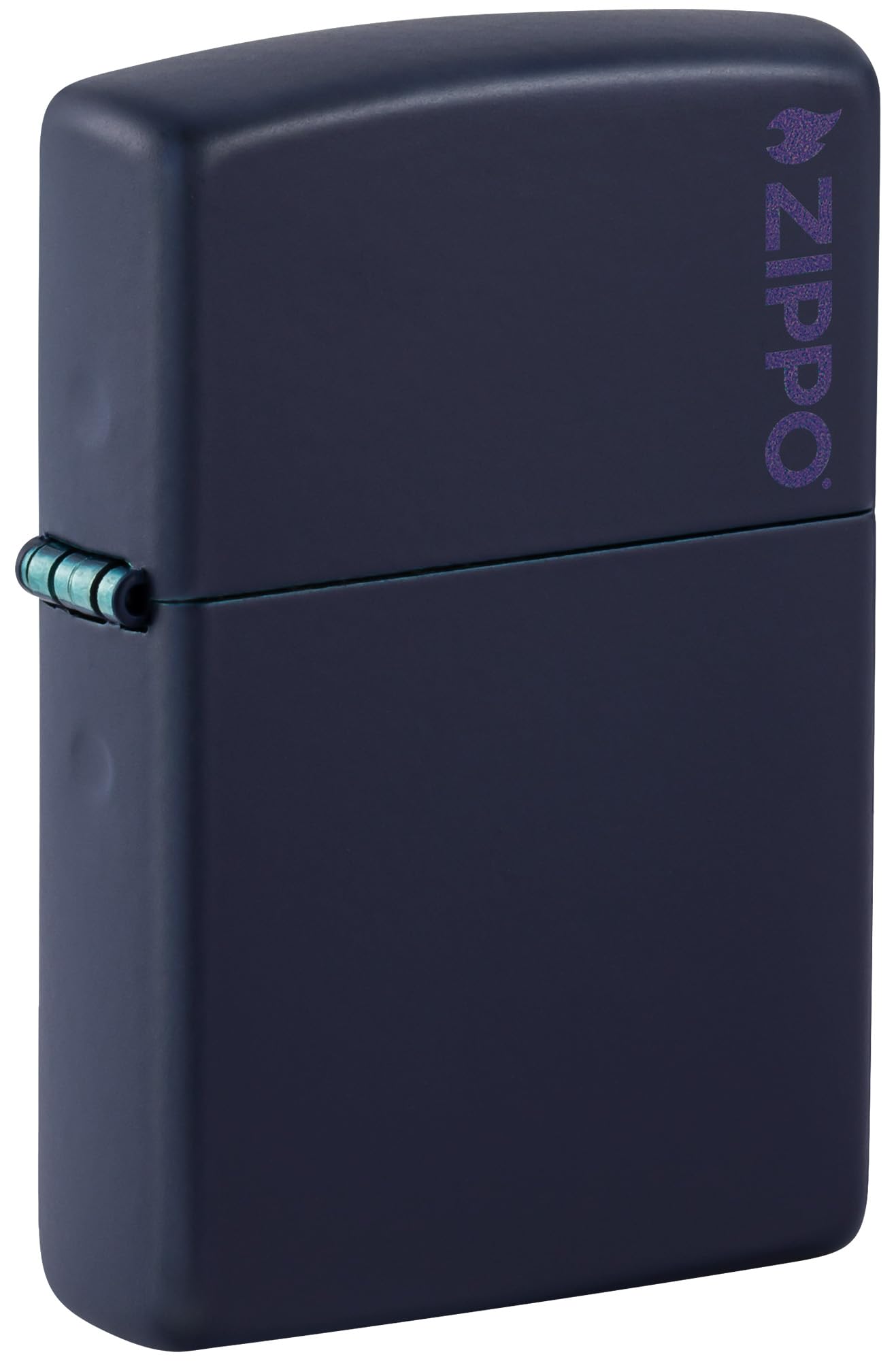 Windproof Lighter - Navy Matte with Logo - Colour Image - Refillable - Reusable - Gift Box - Made in USA