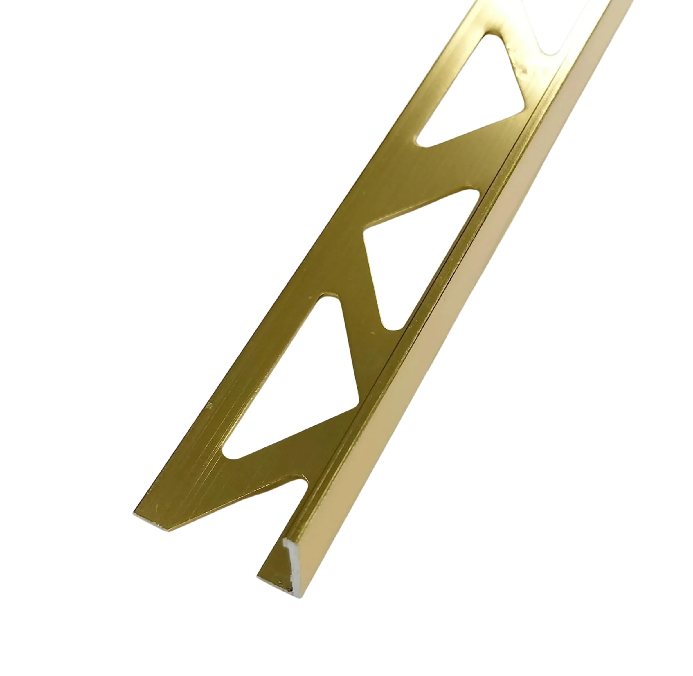 5 x Brushed Gold Metal 10mm Tile Trim