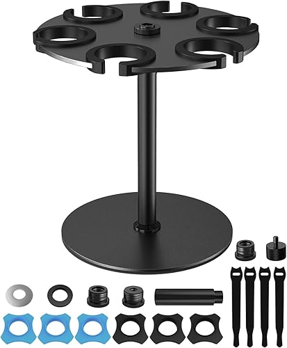 Miniatura 10 de Soporte de micrófono múltiple para soporte de micrófono, organizador de micrófono acolchado de espuma de 6 ranuras y accesorio de bandeja para