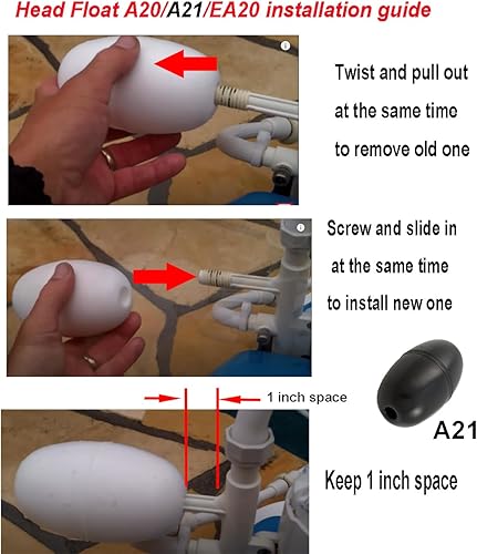 Miniatura 4 de ATIE Limpiador de piscina flotador de cabeza negra A21Flotador de balasto LLA20G para Polaris 280360 Black Max F5B, F1B, TR35P, TR36P limpiadores de