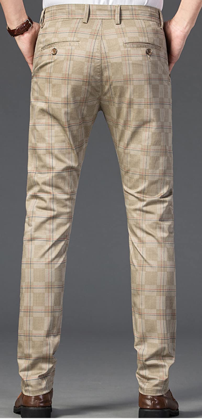 Pantalone Da Uomo A Quadri Con Vita Elastica Casual,Pantaloni Di Tuta Casual Estivi,Slim Cargo Pant,Con Tasche Streetwear Pantaloni Casual Eleganti 1,33