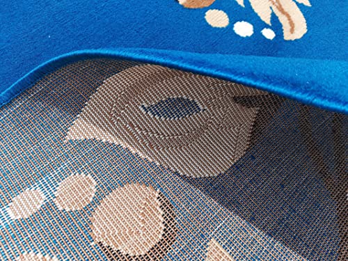 Image of Home Decore Acrylic Carpet for Your Living Room & Drawing Room Aywhere in Your Home (180X240 Blue Colour)- 6x8 Feet