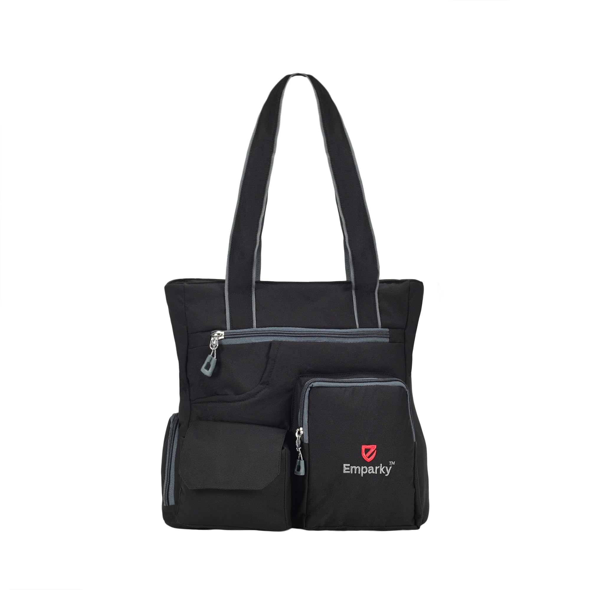 Emparky Multipurpose Shoulder Bag for Women Stylish | Medium Tote Bag | Ladies Purse Handbag | Tote Bag for Women, Fully Embossed, Handbag, Shoulder Bag for Girls, Travel, Office Use (Black,Grey) (B0CVS1NH1Z) Amazon Price History, Amazon Price Tracker