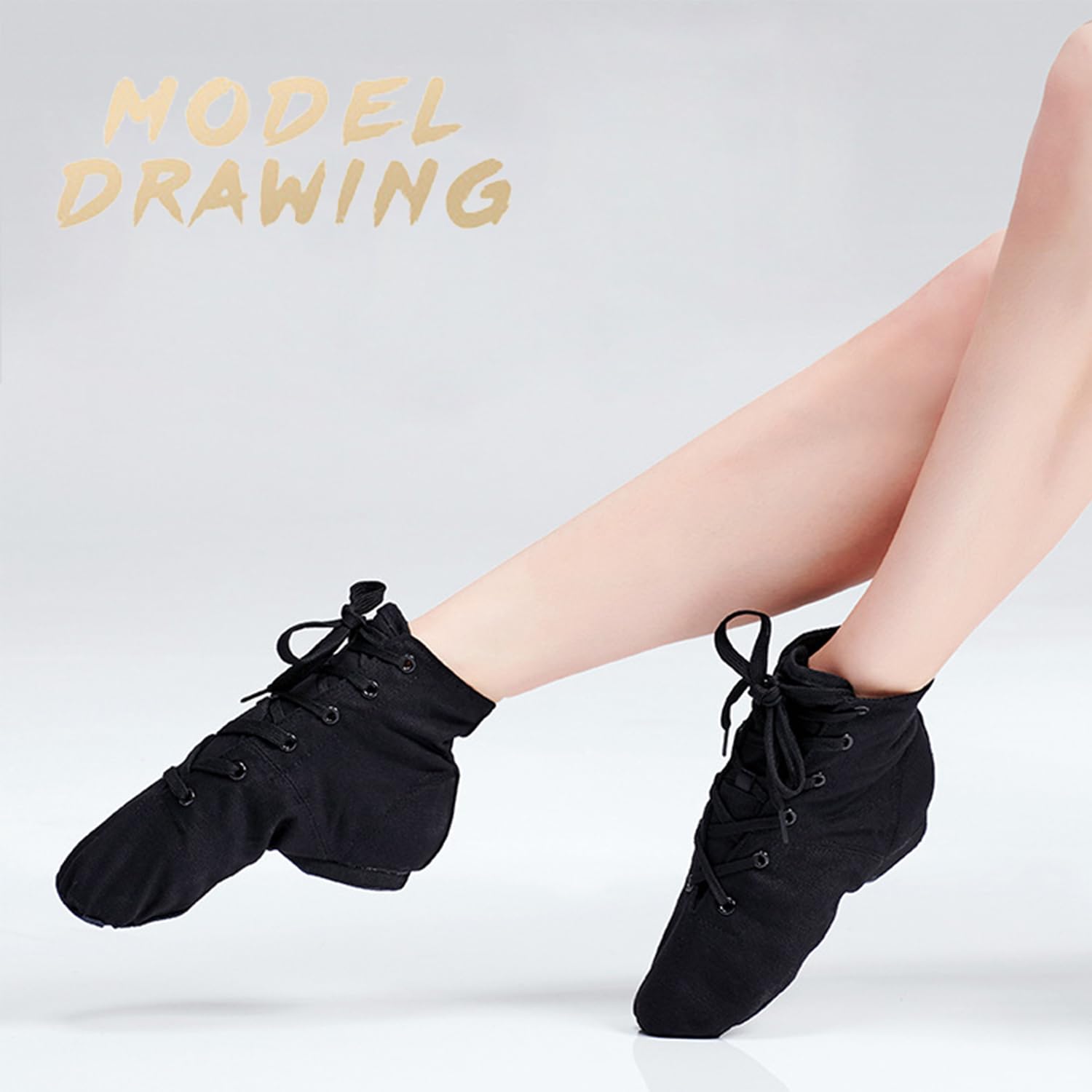 Chaussures De Danse Chaussure de Ballet Boot Semelle Souple Yoga Gymnastique Split Plate Ballet Doux Toile Chaussons pour Hommes Femmes Little Kid Lacets Filles Canvas Jazz Dance Bottes