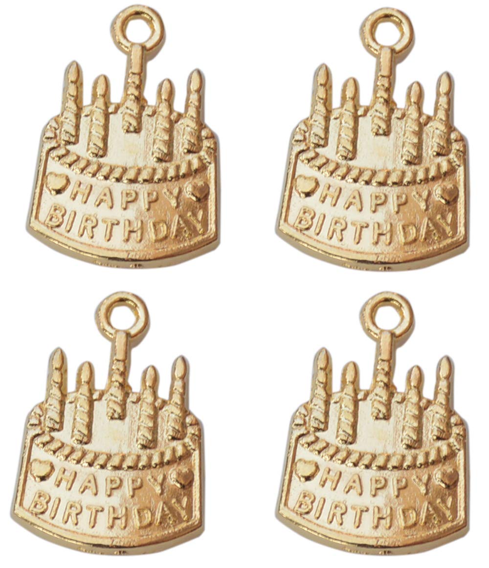 YYaaloaPack of 50 HAPPY BIRTHDAY Charms Pendants Findings pendants for Crafting Jewelry Making Accessory