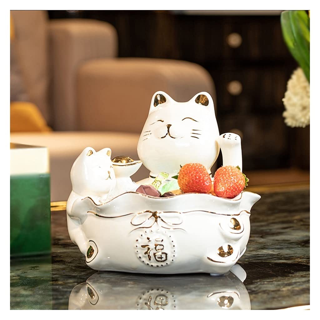 WEMUBSU Grand Bol à Fruits En Céramique Avec Support En Bois Et Passoire, Corbeille à Fruits Pour Comptoir De Cuisine, Centre De Table, Fête, Bar, Grand Bol De Service à Salade, Moderne, Blanc