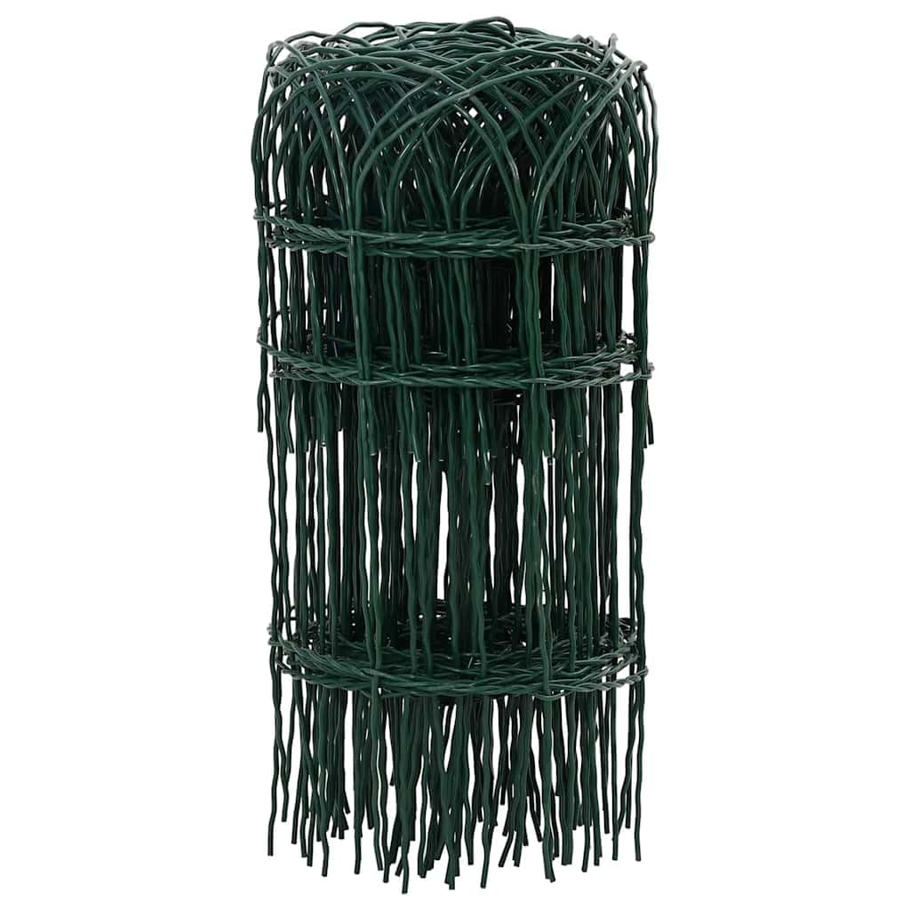 Vidaxl Green Garden Border Fence 25M - Iron Lawn/Path Edging Mesh Panel, Weather-Resistant, Outdoor Landscape Barrier
