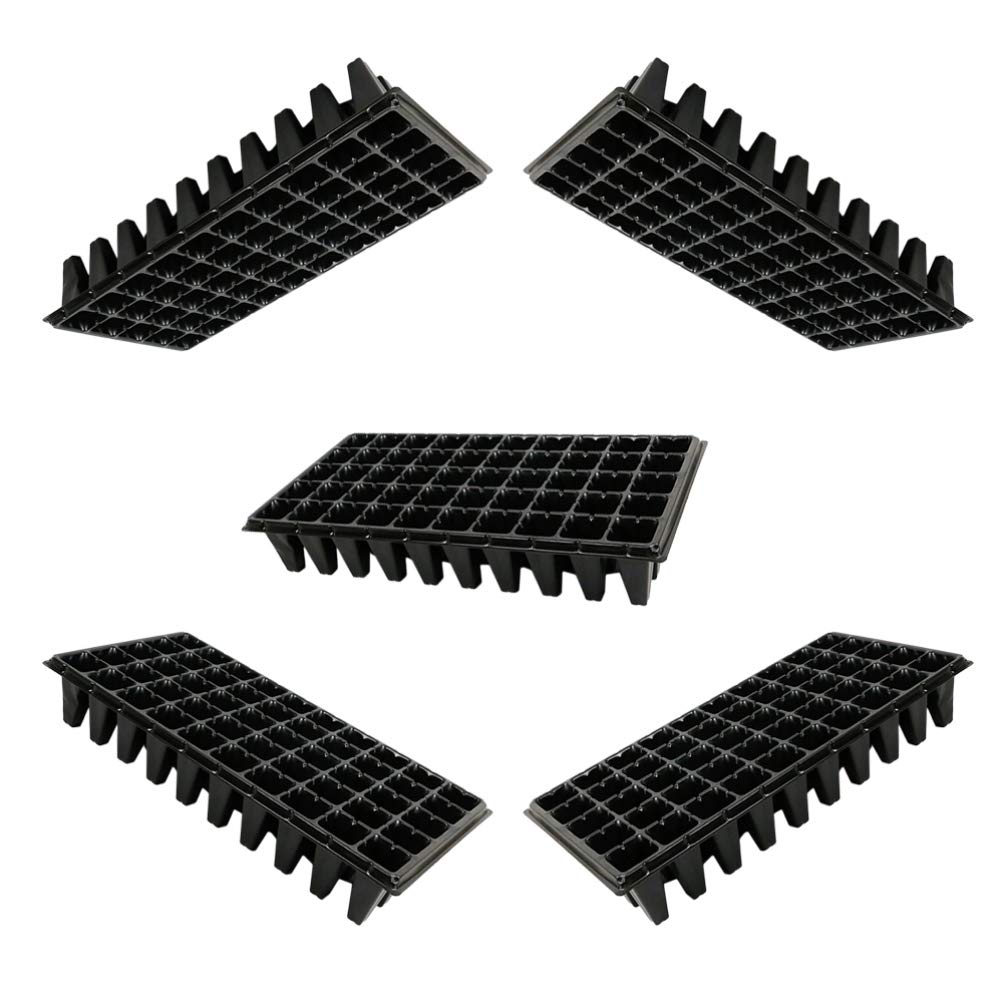 Cabilock 5 Pcs Plateaux de Semences 50 Cellules Semis Plateau de Démarrage Jardinage Germination Plateau Plante Kit de Démarrage pour La Propagation des Semis Noir