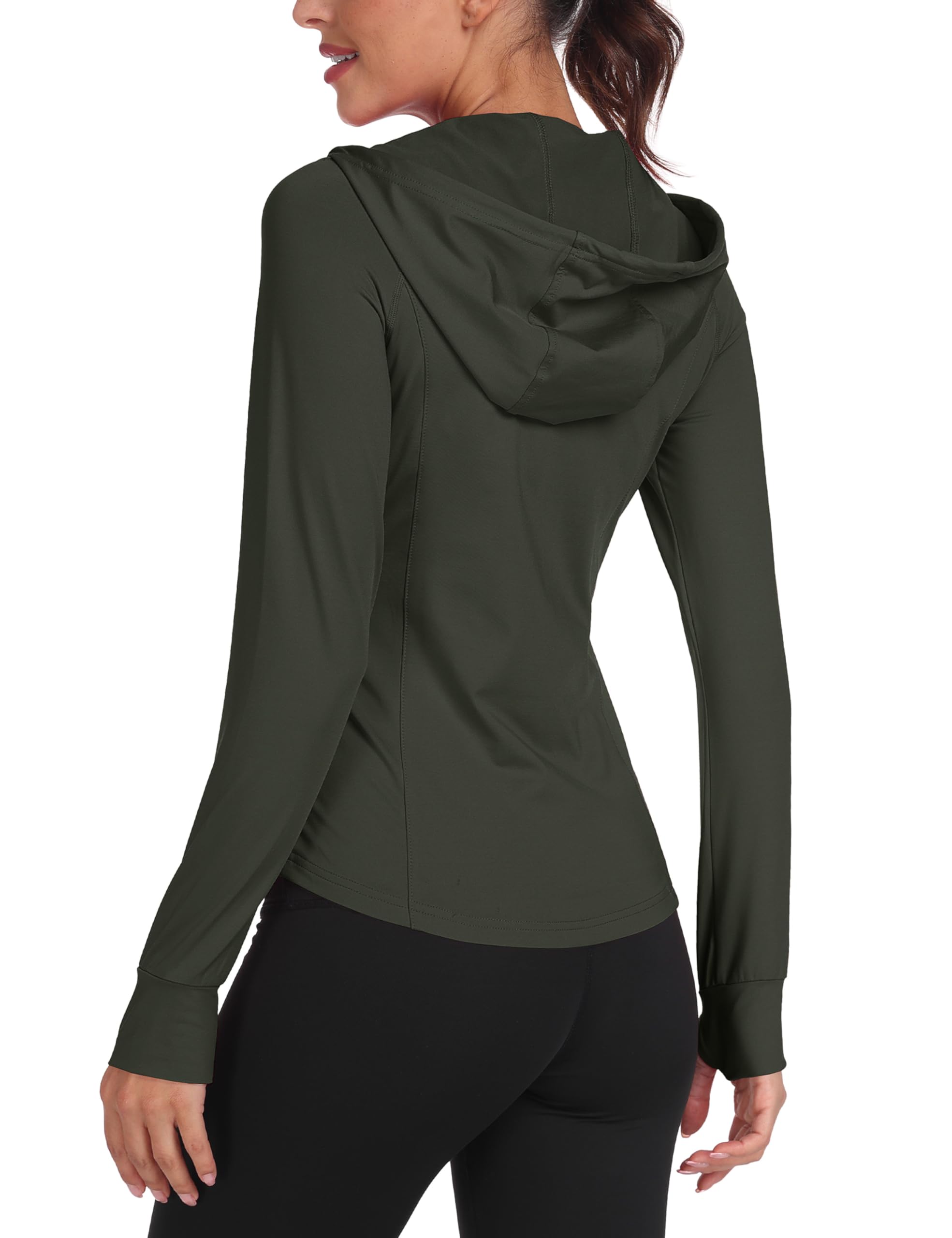MoFiz Veste Sport Femme Veste Running Femme Polaire Chaude Veste Légère Sweat Zippé Capuche