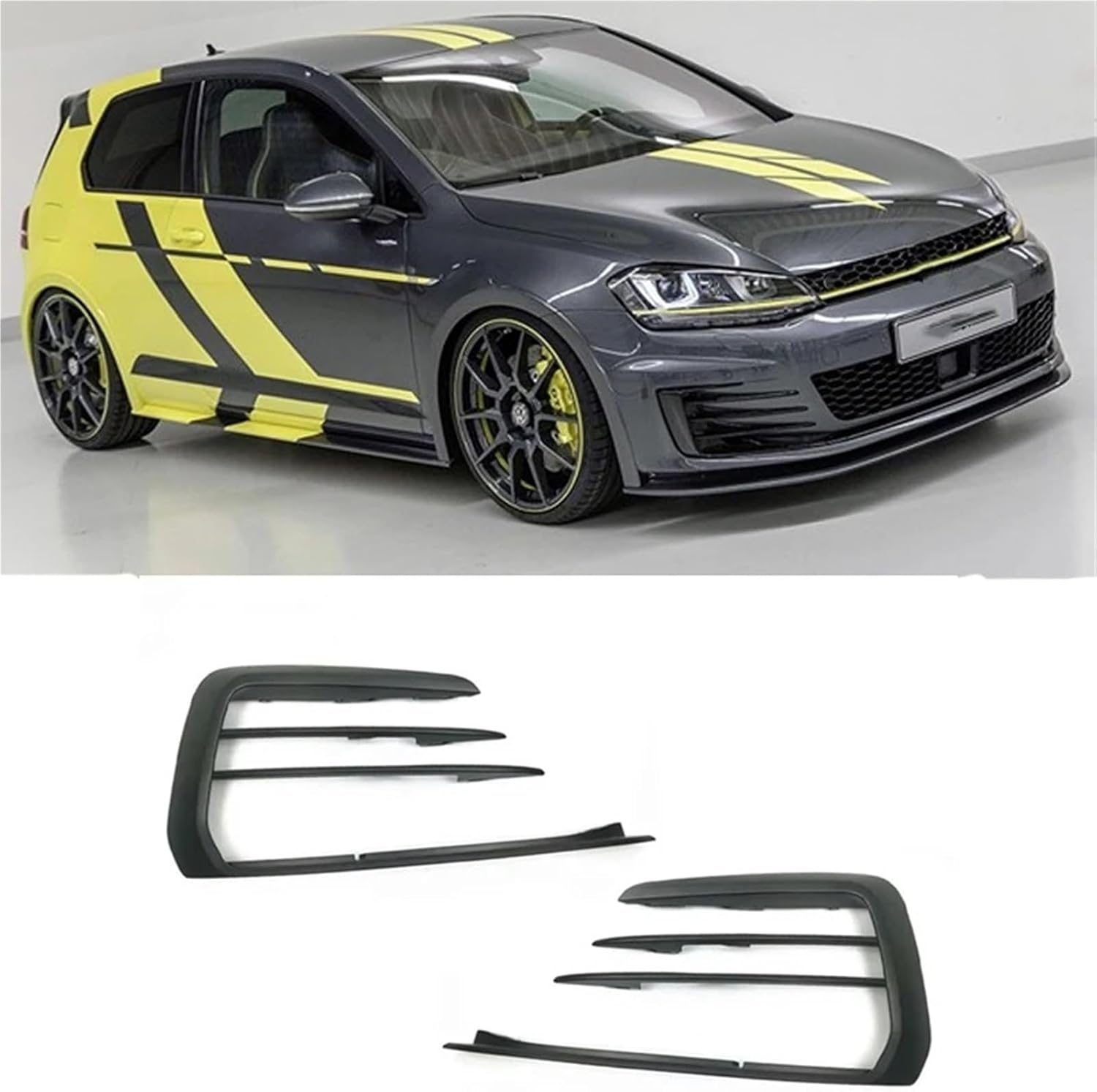 Fog Lamp Vent Grille for VW for Golf 7.5 for GTI 2018 2019 2020 Car Front Bumper Fog Light Frame Cover Front Fog Lamp FrameRunning Light Foglight Frame