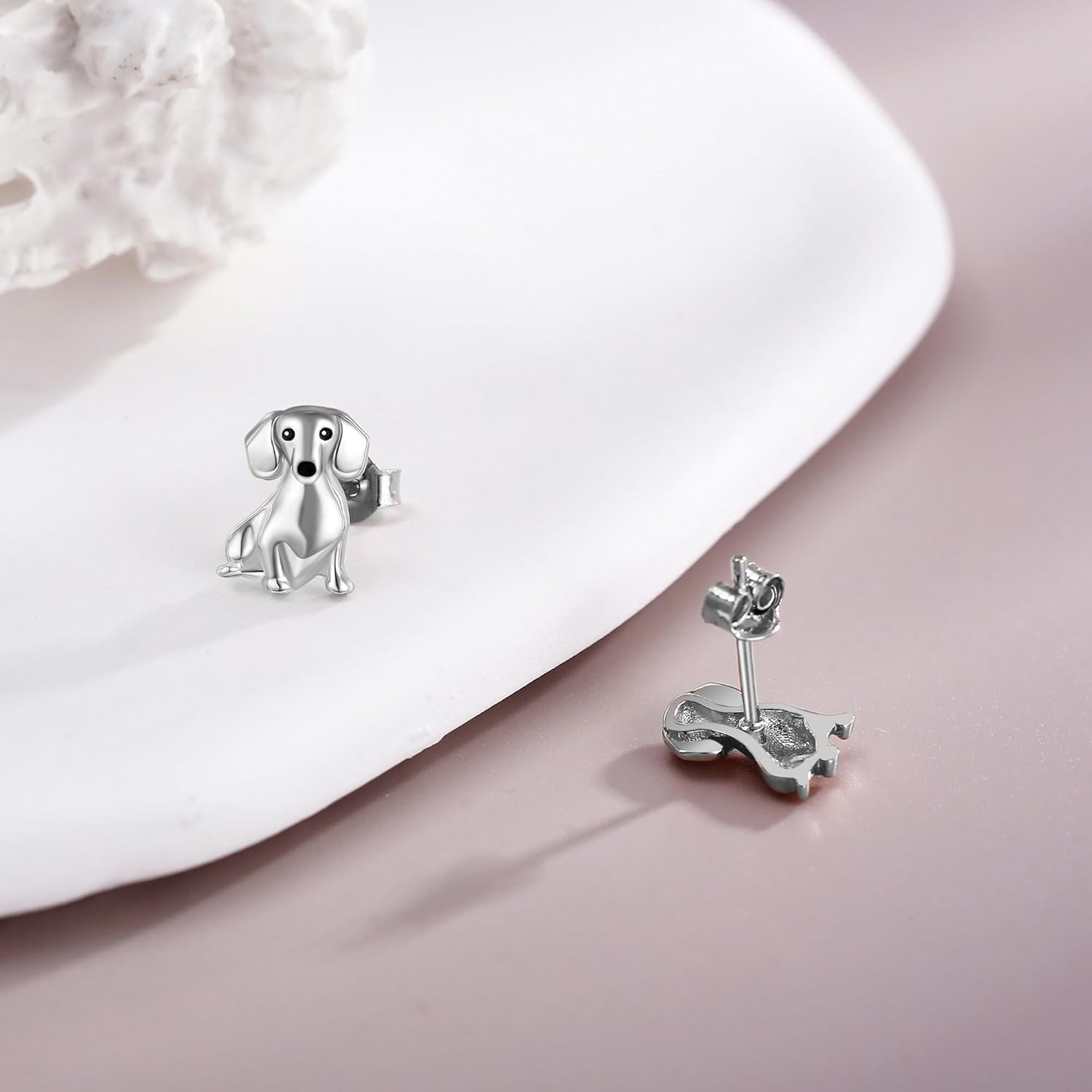 Dachshund Stud Earrings 925 Sterling Silver/Ross Gold Plated/Gold Plated Cute Dachshund Earrings Dog Jewelry Gifts for Women Mom Wife Dachshund Lovers - Image 3