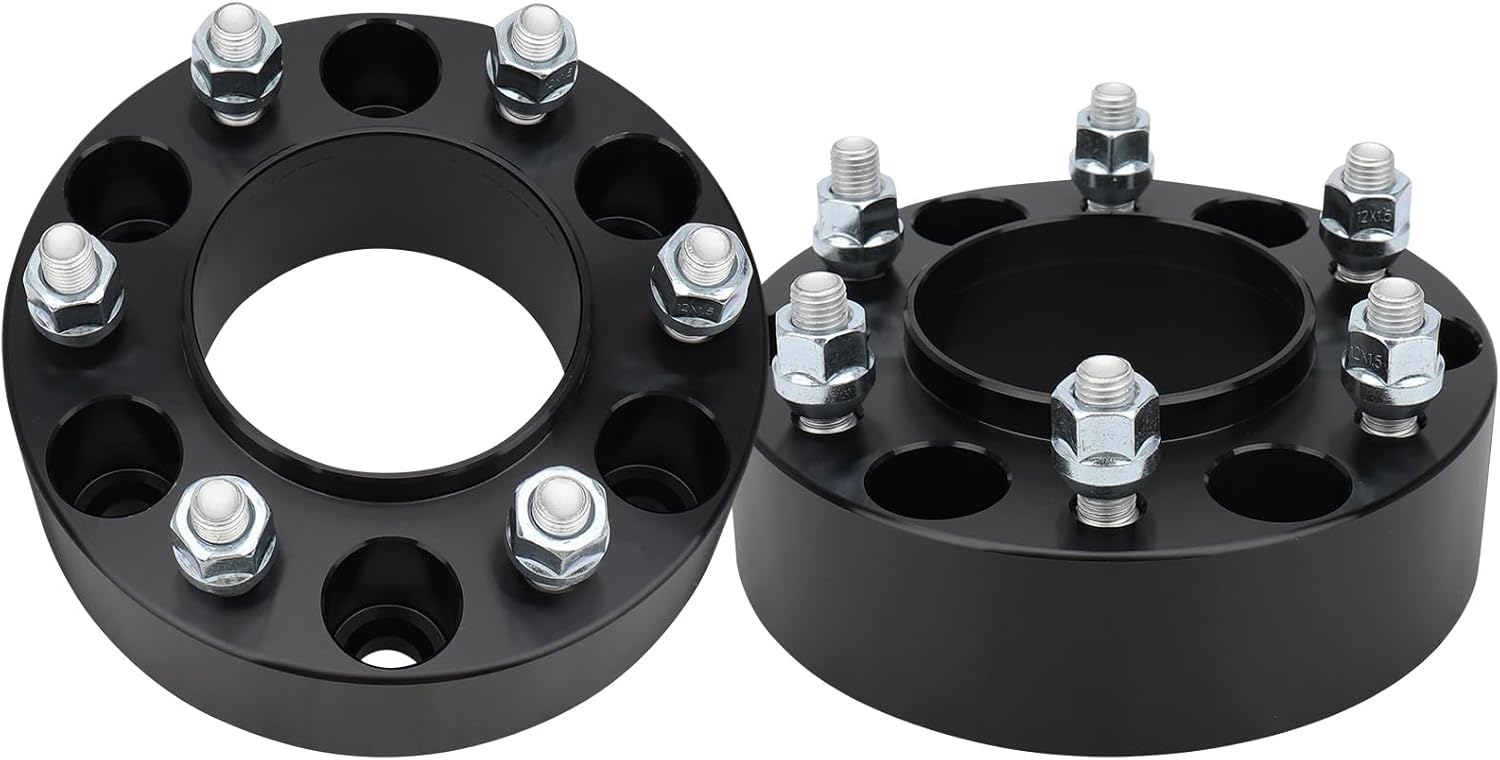Haruma 6x5.5 Wheel Spacers for Ford Bronco Ranger 1inch Hubcentric Wheel Adapters 93.1mm Hub Bore with M12x1.5 Studs 2PCS 6 Lug Car Accessories 6x139.7mm Real Forged Wheel Spacer
