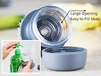 Vista 3 de 2 Pack Dish Brush with Soap Dispenser,Dish Scrubber Combination Set of a Nylon Bristles Dish Brush and a Scrub Sponge Dish Brush with Holder,Kitchen