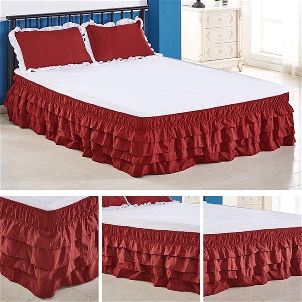 Mantovane Giroletto 4 strati Ruffled Bed Gonna involucro attorno al