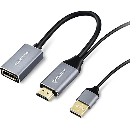 ELUTENG HDMI to DisplayPort Adapter 4K@60Hz with USB Power HDMI Male to DP Female Converter Cable for PS4/PS5/Xbox One/NS Mac Laptop Monitor