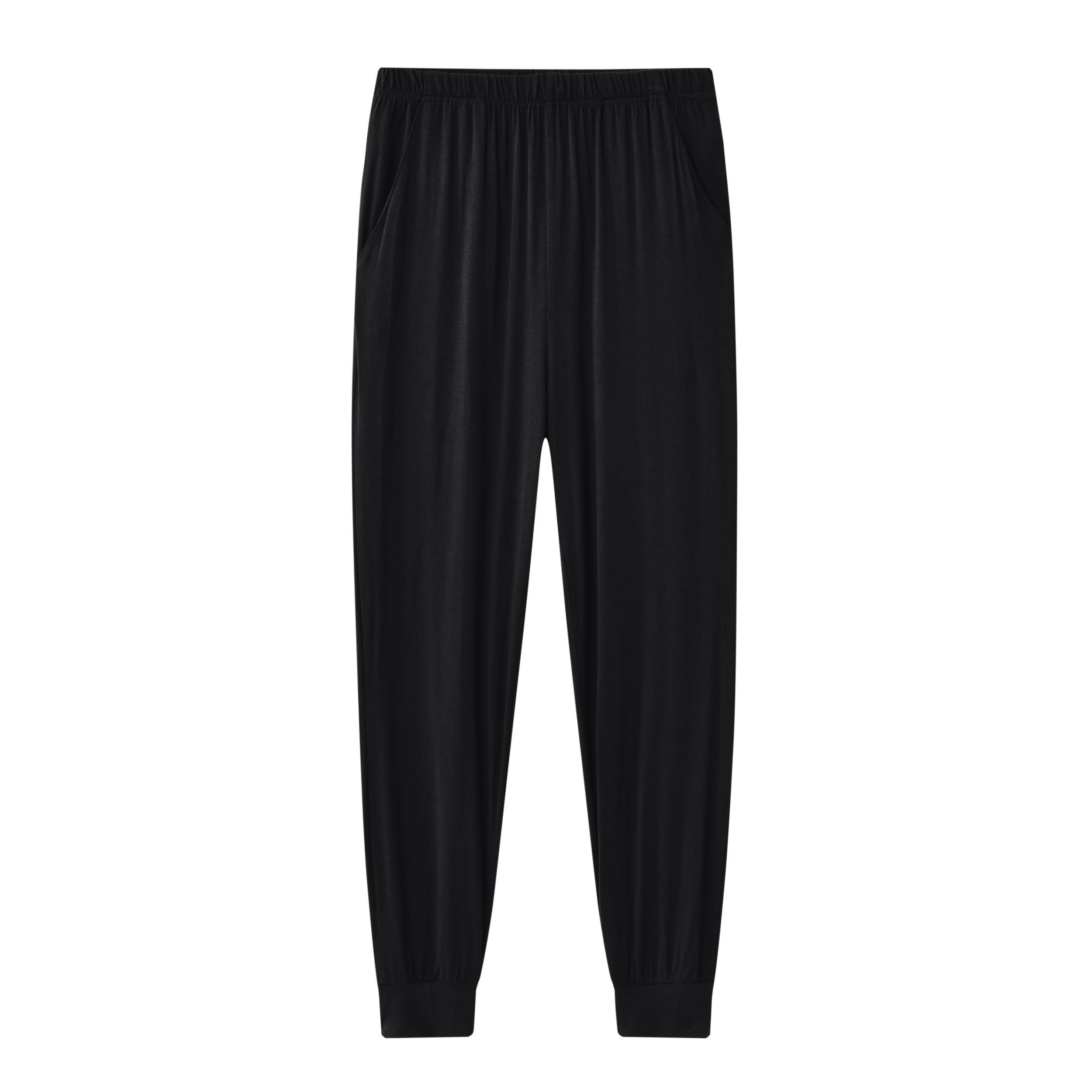 MoFiz Garçon Pantalon de Pyjama Modal Souple Fille Vêtements de Nuit Décontractés Lot de 2 avec Poches pour Enfants 7-18 Ans