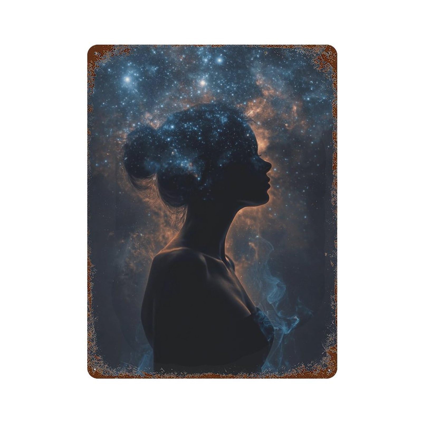 Garage Style Cosmic Dreamscape-1 Rustic Tin Plaque 15.7"x11.8", Classic Wall Plaque for Bar And Workshop