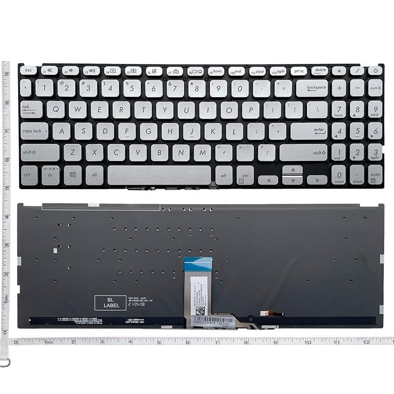 Clavier PC portable Asus X512FA Y5100U avec touches silencieuses et précises